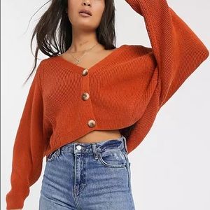 topshop boxy cropped knit cardigan